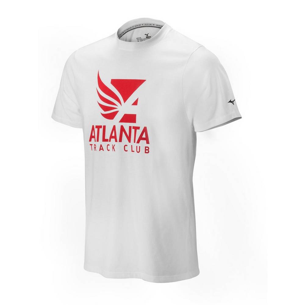 Mens Mizuno Atlanta Track Club 50/50 T-Shirts White Philippines (VPLMIS526)